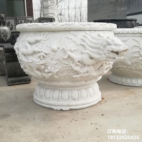 别墅欧式花盆石雕 校园石材雕塑花盆